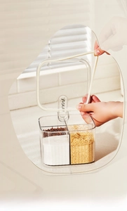 Detail of four-compartment spice box with soft rubber seal for moisture-proof storage