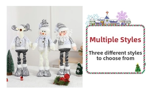 Detailed view of telescopic Christmas dolls featuring reindeer, snowman, and Santa characters