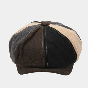 British vintage patchwork newsboy hat for men in autumn and winter outdoor style
