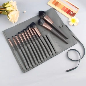 Professional Makeup Brushes Wood Handle Aluminum Tube Synthetic Fiber Bristles PU Roll Bag Soft Eye Face Detail Portable