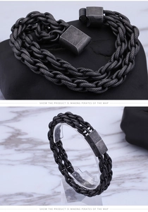 Detail of vintage industrial chain bracelet for men with textured links and magnetic clasp