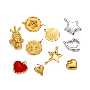 Mix of stainless steel angel, star and heart charms for bracelets and necklaces