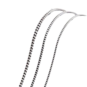 925 sterling silver curb chain necklaces in three widths with polished metallic finish