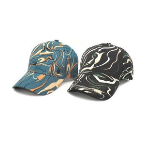 Colorful marble pattern baseball caps with fluid texture design for men and women