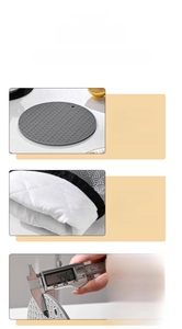 Detail of 4.46mm thick grey silicone mat with wave pattern and non-slip honeycomb texture