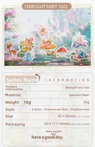 Macro detail of Starlight Fairy Tale washi paper stickers for scrapbooking DIY decoration