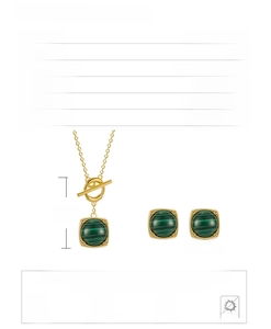 Specifications of S925 silver turquoise necklace and square stud earrings jewelry set