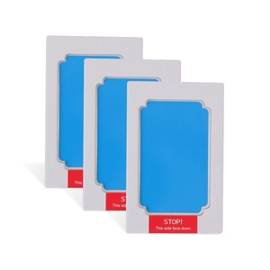 Set da tre cuscinetti d'inchiostro blu per impronte di zampe con istruzioni di arresto