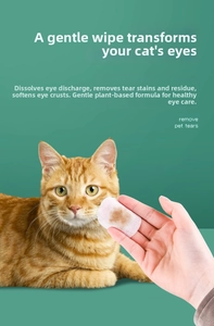 Gentle plant-based pet eye wipes for effectively removing tear stains on cats and dogs