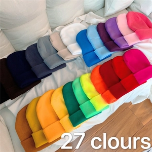 Gebreide Beanie Muts Effen Kleur Acryl Zacht Warm Voor Winter Herfst Casual Veelzijdig Outdoor Unisex
