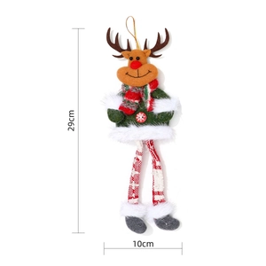 Detail view of 29cm reindeer plush ornament showing exact size dimensions and hanging string