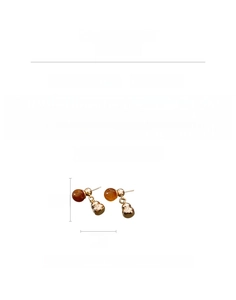 Detail showing acrylic gourd earrings with copper base weighing 5.4g and 2.5cm size