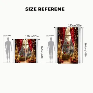 Tableau comparatif des tailles pour rideaux de Noël en polyester avec deux hauteurs