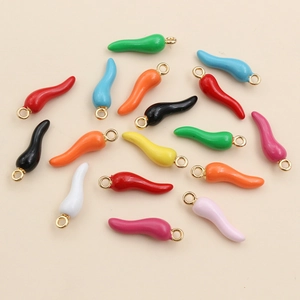 Colorful zinc alloy chili pepper pendants for DIY handmade jewelry accessories