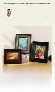 French vintage photo frames in bronze and black finish with detailed relief textures