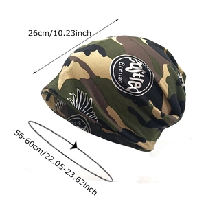Bonnet camouflage coupe-vent pour hommes et femmes avec informations sur la taille