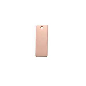Polished rose gold stainless steel rectangular pendant tag with hole for DIY jewelry