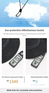 Détail du test de protection UV pour chapeau gris foncé avec taux de blocage UV de 99%