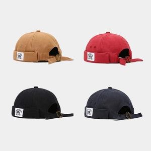 Brimless Docker Hat Vintage Retro Canvas Miki Cap With Adjustable Metal Buckle For Men Women Streetwear