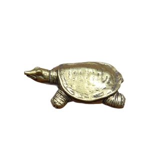 Solid brass turtle figurine with vintage finish for tea pet and home desktop decoration