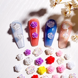 3D Resin Rose Nail Art Accessories Flower Nail Charms For DIY Manicure Decoration Japanese Style Sweet Floral Nail Ornaments