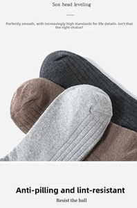 Detailed close-up showing anti-pilling fabric texture and smooth toe seam of rib knit socks