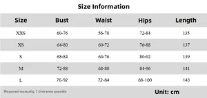 Tableau des tailles pour robe dos nu avec mesures du buste de la taille et des hanches
