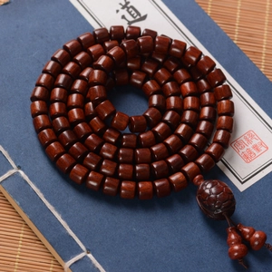 Green Sandalwood 108 beads wrap bracelet with turtle charm on vintage book