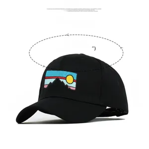 Detailed size chart of sunset mountain embroidery baseball cap with 58-62cm circumference