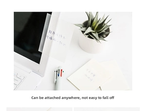 Waterproof translucent sticky notes on laptop screen with matte writable surface