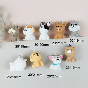 DIY handmade resin pet dog charms for jewelry making featuring various puppy styles