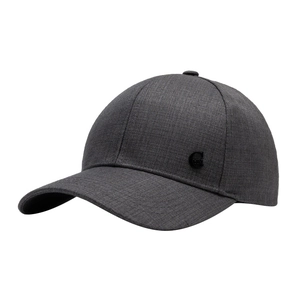 Men's vintage dark grey baseball cap with textured fabric and metallic C emblem