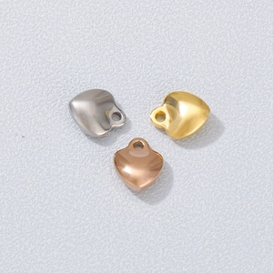 Stainless Steel Mini Heart Pendants Highly Polished Smooth Charms For DIY Necklace Bracelet Jewelry Making Minimalist