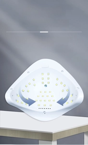 Detailed view of 45 LED beads inside the 150W white UV nail lamp with dual light sources