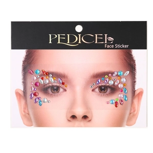 Gioielli viso colorati autoadesivi e strass per occhi con confezione decorativa