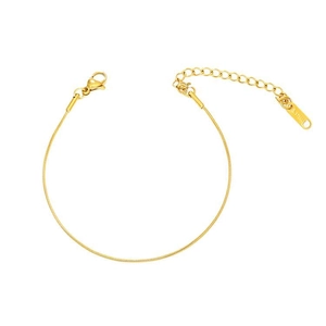 Elegant gold wheat link stainless steel snake chain bracelet with adjustable lobster clasp