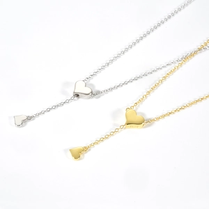 Minimalist 925 sterling silver heart pendant necklace in gold and silver finishes