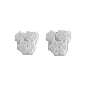 Silicone pig molds with clover and pentagram patterns for DIY resin crafts and soap