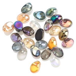 Assorted 6x12mm crescent crystal pendants for DIY jewelry making on white background