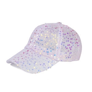 Breathable lavender sequin baseball cap for women with iridescent glitter sun protection
