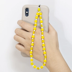 Dragonne De Téléphone Perlée À La Main Forme D'Étoile Mignonne Perles En Résine Acrylique Charme Mobile Pour Clés Sac Accessoire Esthétique