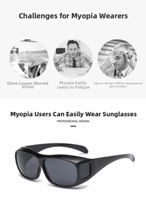 Polarized over-glasses sunglasses for night vision and driving safety over prescription lenses