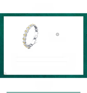 Detailed view of S925 sterling silver daisy ring with 2.9mm band and yellow center