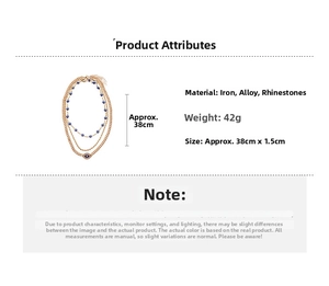 Three-layer retro necklace set with diamond-studded evil eye pendants and metallic chains