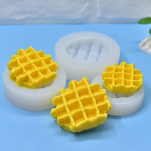 Waffle Shape Silicone Mold Round Grid Pattern For DIY Clay Squishy Making Handmade Soap Candle Craft Baking Tools