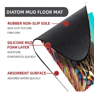 Detail showing non-slip rubber backing and multi-layer absorbent structure of bath mat