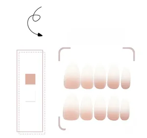Macro detail of almond press-on nails with pink-white gradient and fine French tips