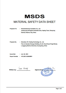Official MSDS safety data sheet document for mushroom head CC cream foundation