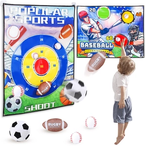 Jeu de lancer de cible pour enfants avec balles de baseball et rugby collantes intérieur