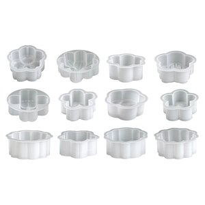 12-piece floral silicone mold set for DIY candles, resin crafts, and flower-shaped baking